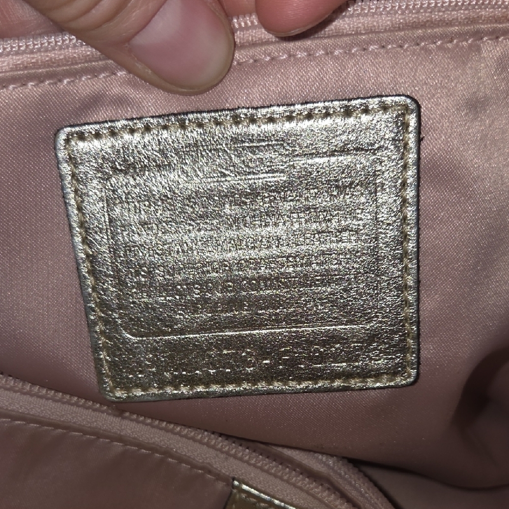 Coach Elegant Silver and Brown Floral Tote Bag - Picture 2 of 4